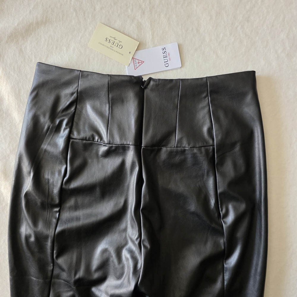 GUESS Corset Faux-Leather Leggings Black Size Large - Picture 8 of 11